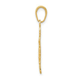 14k Yellow Gold Snowflake Pendant, Textured and Polished Winter Charm for Women