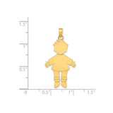 14k Yellow Gold Boy Shaped Pendant Charm, Symbolizing Family and Motherhood