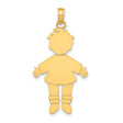 14k Yellow Gold Boy Shaped Pendant Charm, Symbolizing Family and Motherhood