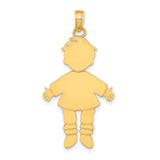 14k Yellow Gold Boy Shaped Pendant Charm, Symbolizing Family and Motherhood