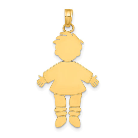 14k Yellow Gold Boy Shaped Pendant Charm, Symbolizing Family and Motherhood