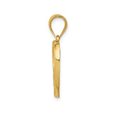 14k Yellow Gold Heart Pendant, Mother and Design, Symbol of Maternal Love and Family