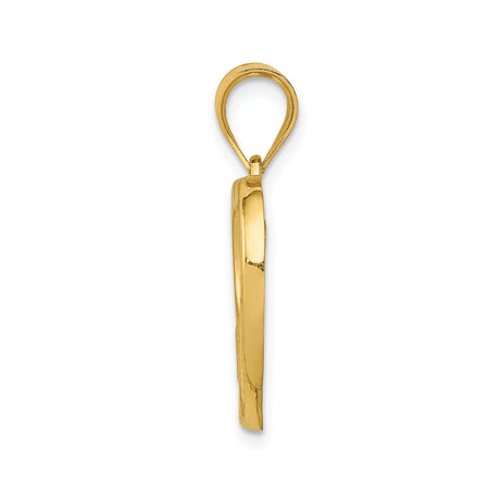 14k Yellow Gold Heart Pendant, Mother and Design, Symbol of Maternal Love and Family