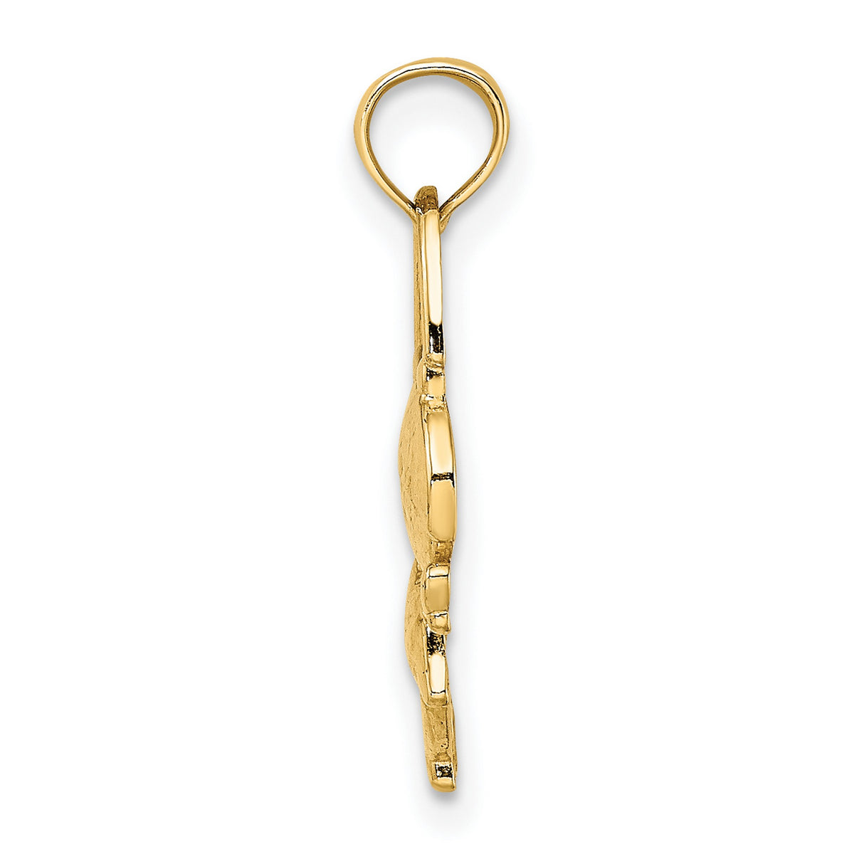 14k Yellow Gold Pendant with Girl on Swing, Sentimental Family Charm Design