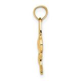 14k Yellow Gold Pendant with Girl on Swing, Sentimental Family Charm Design