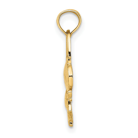 14k Yellow Gold Pendant with Girl on Swing, Sentimental Family Charm Design