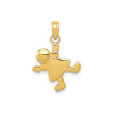 14k Yellow Gold Girl Silhouette Pendant Charm, Symbolic Mother Daughter Jewelry Piece
