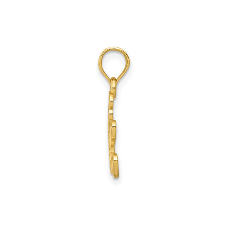 14k Yellow Gold Teddy Bear Pendant, Petite Sentimental Charm with Symbol of Love and Innocence