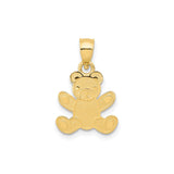14k Yellow Gold Teddy Bear Pendant, Petite Sentimental Charm with Symbol of Love and Innocence