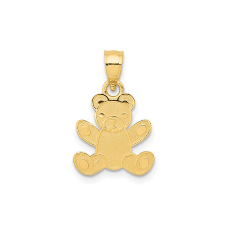 14k Yellow Gold Teddy Bear Pendant, Petite Sentimental Charm with Symbol of Love and Innocence