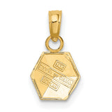14k Yellow Gold Pendant with Apple, Book, and Alphabet Engraving, Education Theme Charm