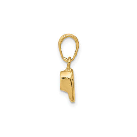 14k Yellow Gold Baby Shoe Pendant, Sentimental Motherhood Charm or Birth Keepsake for Women