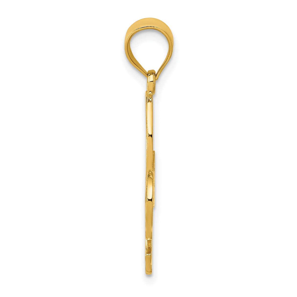 14k Yellow Gold Fleur-de-Lis Pendant with Filigree Detailing, Classic French Heritage Design