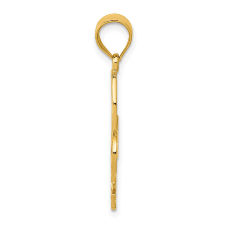 14k Yellow Gold Fleur-de-Lis Pendant with Filigree Detailing, Classic French Heritage Design