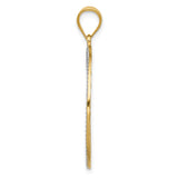 14k Multi-Tone Gold Tree of Life Pendant with Scrollwork Branches in Circle Frame