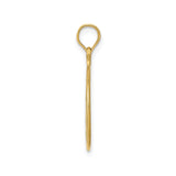 14k Yellow Gold Round Pendant with Filigree Openwork Scroll and Swirl Design for Women