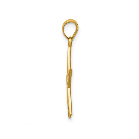 14k Yellow Gold Star Pendant with Openwork Filigree Design, Celestial Charm for Women