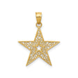 14k Yellow Gold Star Pendant with Openwork Filigree Design, Celestial Charm for Women