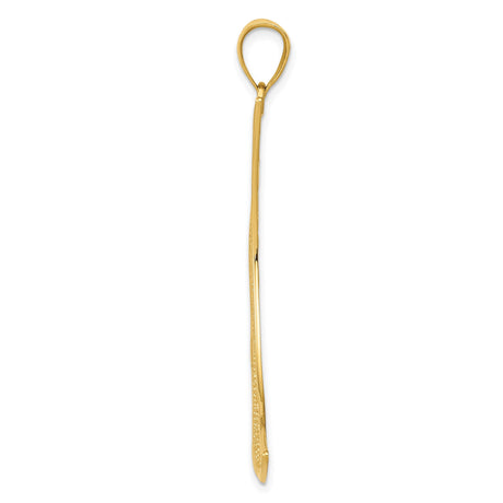 14k Yellow Gold Crescent Moon Pendant with Filigree Scrollwork, Celestial Boho Jewelry for Women