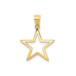 14k Yellow Gold Star Pendant, Open Five-Pointed Minimalist Charm for Women