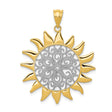 14k Multi-Tone Gold Filigree Sunburst Pendant with Scroll Detailing and Mandala Design