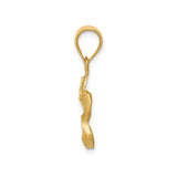 14k Yellow Gold Plumeria Flower Pendant with Textured Blossom Design, Dainty Floral Jewelry
