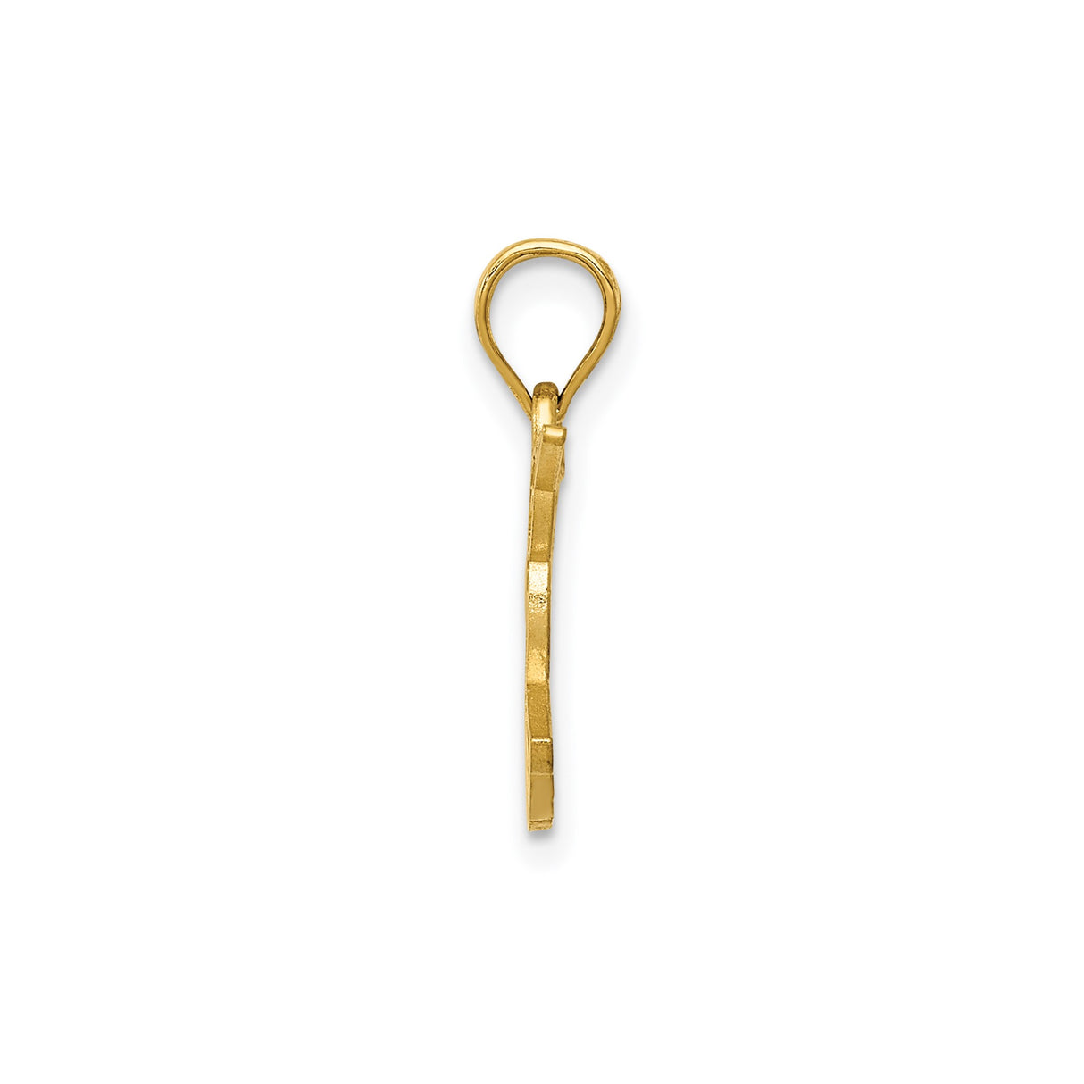 14k Yellow Gold Hummingbird Pendant, Cut-Out Bird Charm Symbolizing Joy and Love