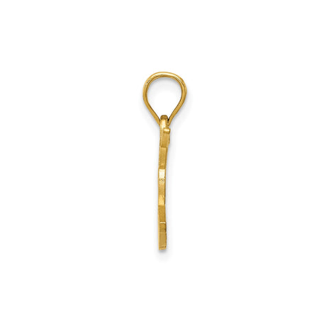 14k Yellow Gold Hummingbird Pendant, Cut-Out Bird Charm Symbolizing Joy and Love