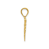 14k Yellow Gold Butterfly Pendant with Openwork Design, Lightweight Nature-Inspired Charm for Women