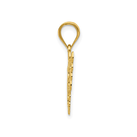 14k Yellow Gold Butterfly Pendant with Openwork Design, Lightweight Nature-Inspired Charm for Women