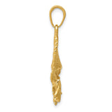 14k Yellow Gold Eagle Pendant with Outstretched Wings and Talons, Symbolic Freedom Jewelry