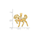 14k Two-Tone Gold Horse Pendant with Rose Gold Heart Detail, Equestrian Charm