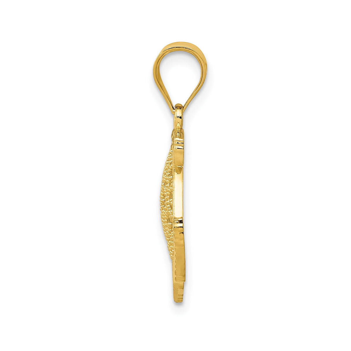 14k Yellow Gold Fish Pendant with Openwork Swirl Detail, Nautical and Faith-Inspired Design