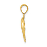 14k Yellow Gold Dolphin Pendant with Heart Shape and Ocean-Inspired Design