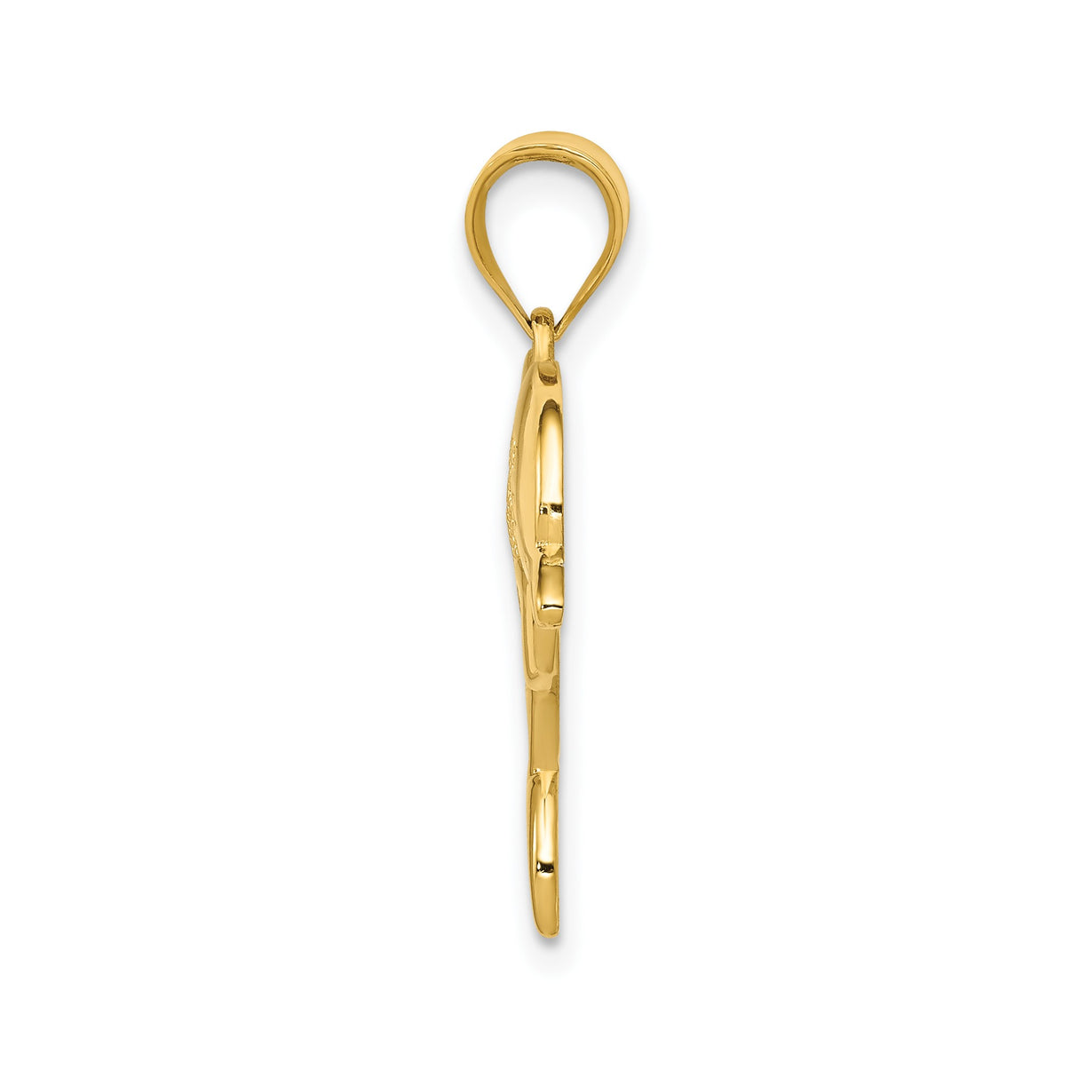 14k Yellow Gold Dolphin Pendant with Filigree Detailing, Ocean-Inspired Charm