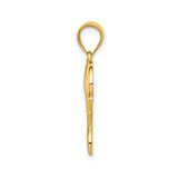 14k Yellow Gold Dolphin Pendant with Filigree Detailing, Ocean-Inspired Charm