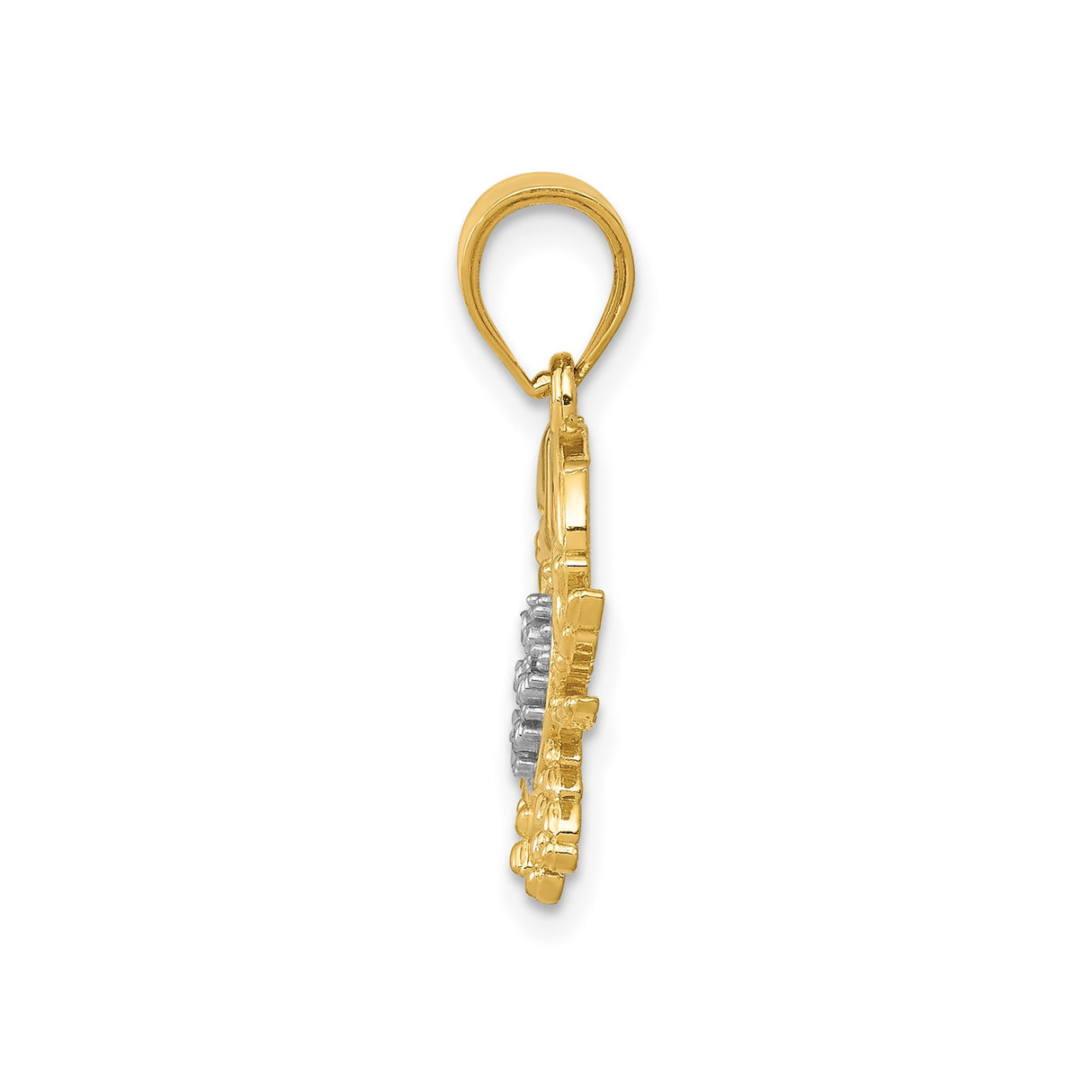 14k Two-Tone Gold Crab Pendant with Cancer Zodiac Symbol, Nautical Beach Design