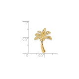 14k Yellow Gold Palm Tree Pendant with Detailed Fronds and Coconuts, Tropical Beach Charm