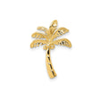 14k Yellow Gold Palm Tree Pendant with Detailed Fronds and Coconuts, Tropical Beach Charm