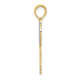 14k Multi-Tone Gold Palm Tree Pendant with Rhodium Detail, Tropical Island Charm
