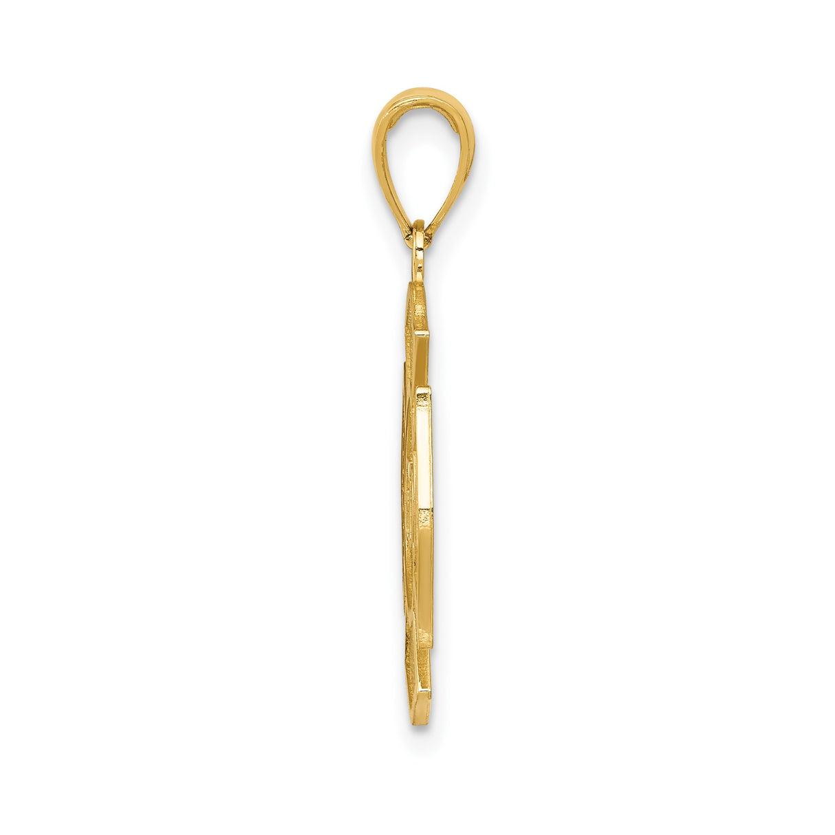 14k Yellow Gold Firefighter Pendant with Maltese Cross and Rescue Emblem Symbols