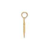 14k Yellow Gold RN Pendant with Caduceus Symbol, Medical Charm for Nurses