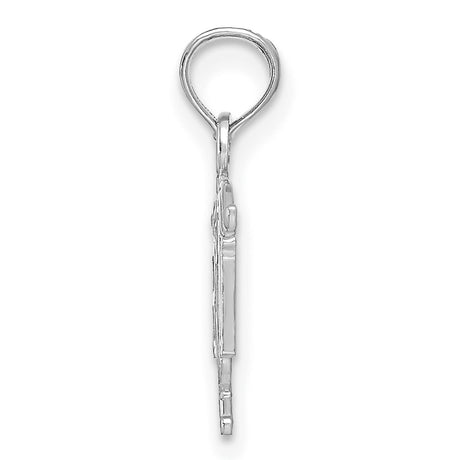 14k White Gold RN Pendant with Caduceus Symbol, Medical Nursing Charm for Healthcare Professionals
