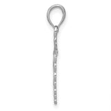 14k White Gold Caduceus Pendant with Winged Staff and Two Snakes Symbol Charm
