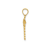 14k Yellow Gold Caduceus Pendant with Snake and Wings Symbol, Medical Charm for Healthcare Workers