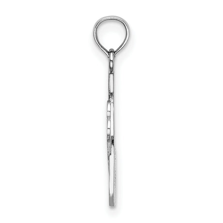 14k White Gold Scissors and Comb Pendant, Barber and Hair Stylist Jewelry Charm