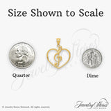 14k Yellow Gold Pendant, Treble Clef and Open Heart Musical Symbol Design for Women