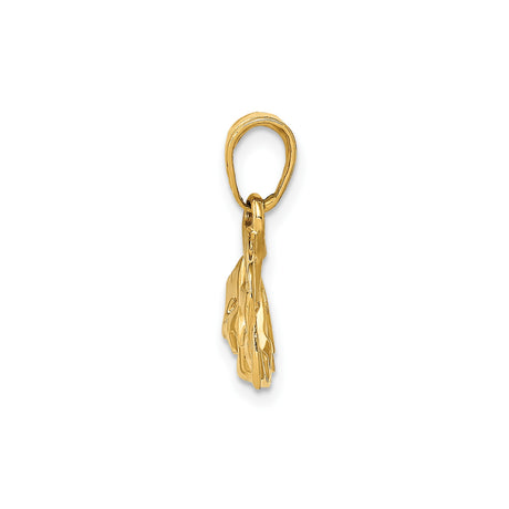 14k Yellow Gold Theater Pendant with Comedy and Tragedy Masks Drama Symbol