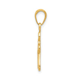 14k Yellow Gold Ballet Slippers Pendant with Pink Enamel, Dance Charm for Women