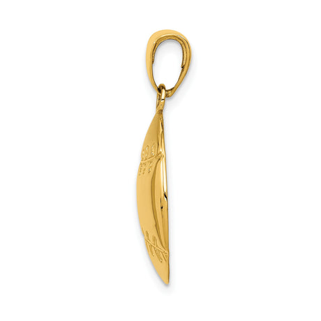14k Yellow Gold Baseball Pendant with Authentic Stitch Design for Sports Fans